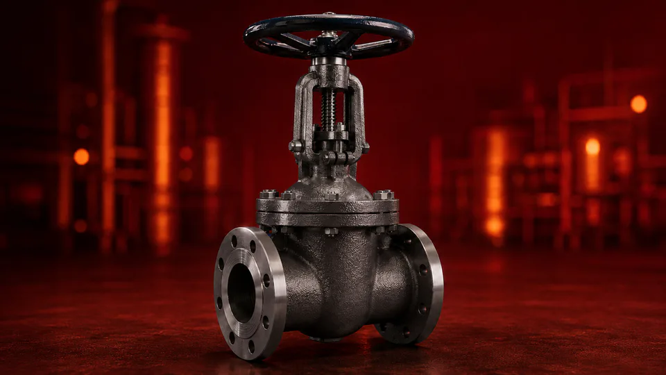 Industrial flanged gate valve
